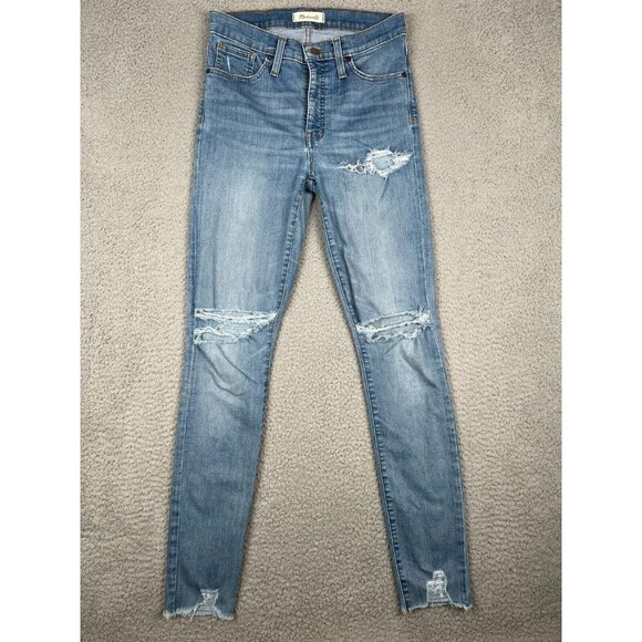 Madewell Womens Jeans 9" High-Rise Skinny 28T (fits 26x32) Blue Denim Stretch - Picture 1 of 12